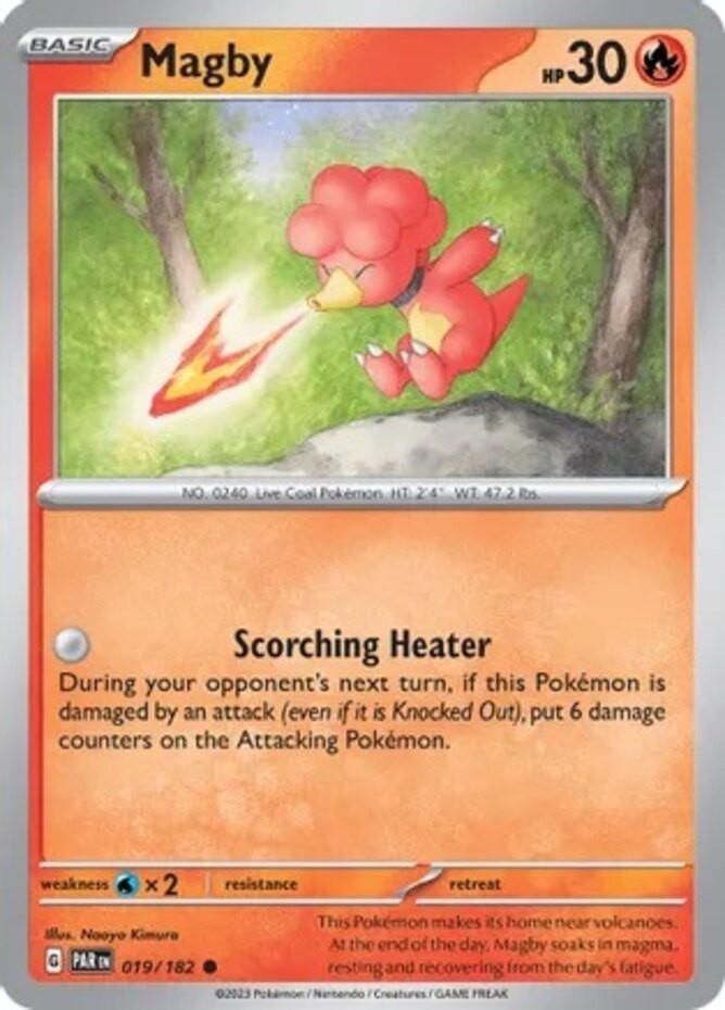 Magby - 019/182 - Common (Near Mint) Paradox Rift - Fire Pokémon