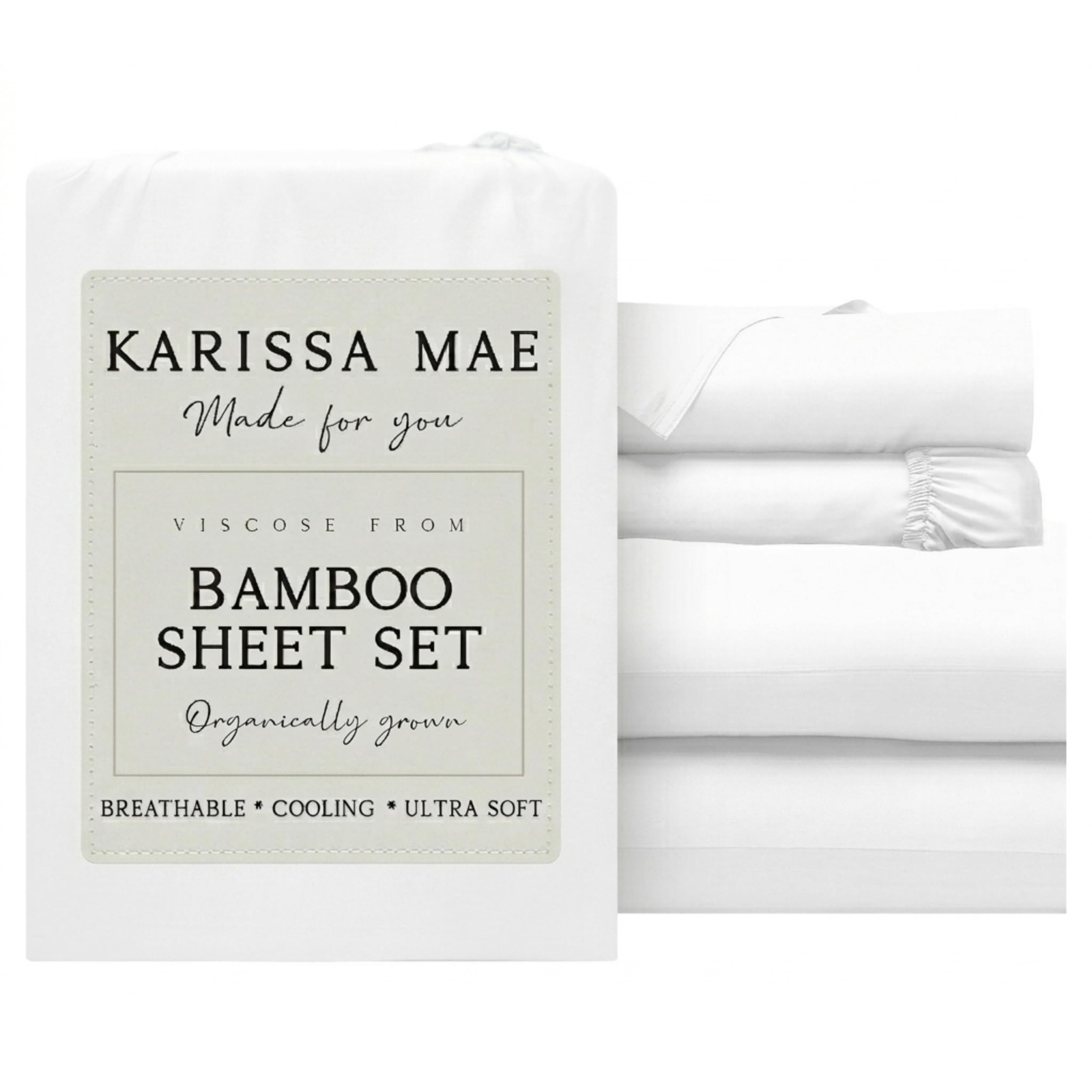 KARISSA MAE Pure Viscose from Bamboo Queen - 2 Pillowcases, 01 - White