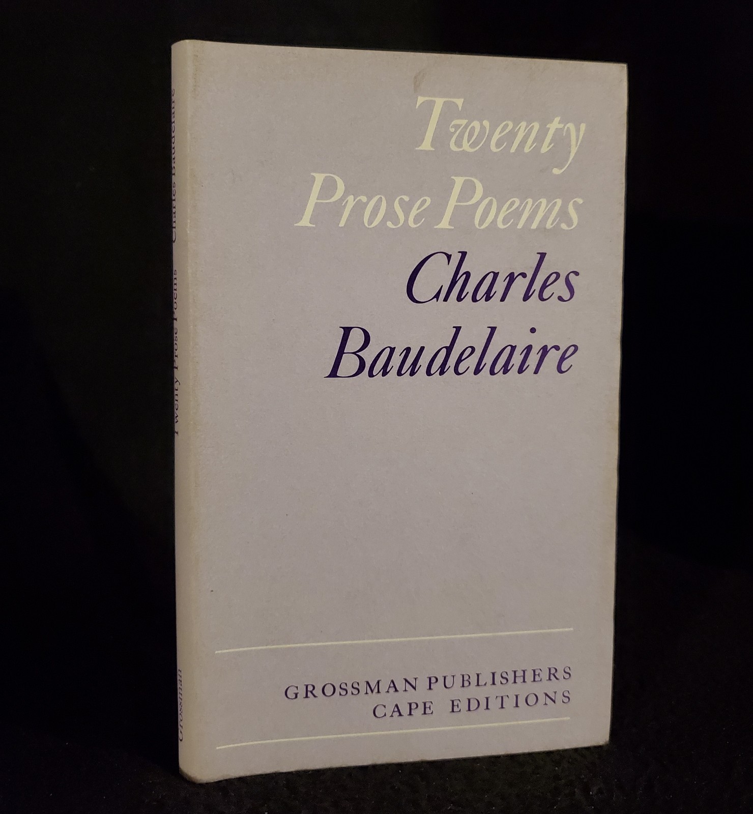 Twenty Prose Poems by Charles Baudelaire 1973 Hardcover DJ Book NEAR FINE