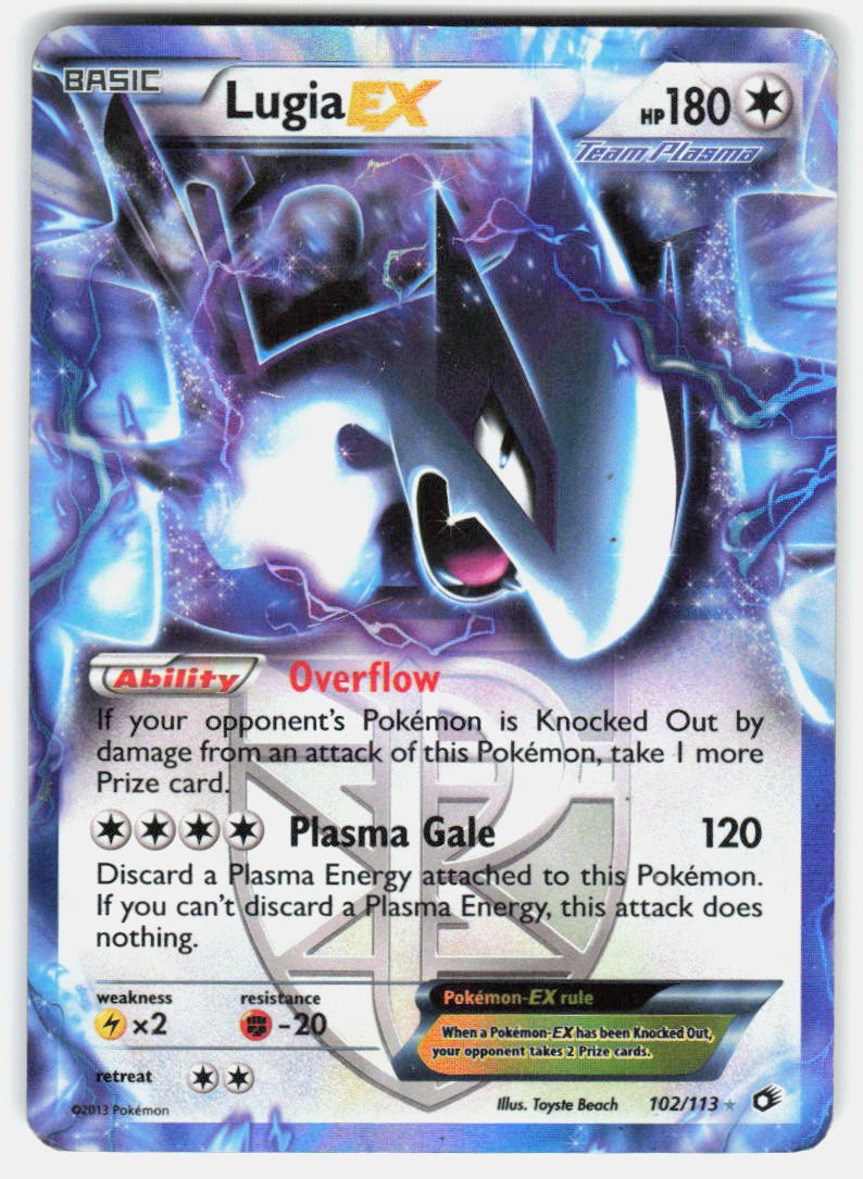 LUGIA EX (TEAM PLASMA) 102/113 HOLO ULTRA RARE LEGENDARY TREASURES POKEMON HP