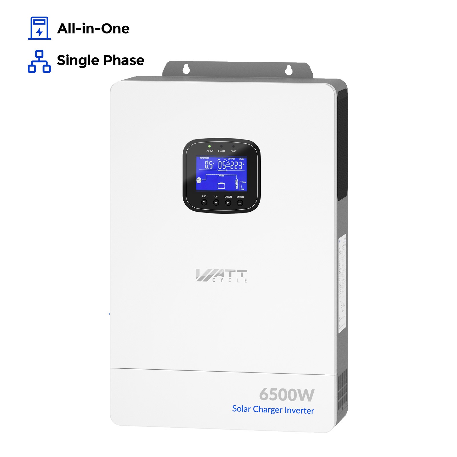 6000W 6500W 12000W Single/Split Phase 3-in-1 Solar Hybrid Inverter 200A Bypass