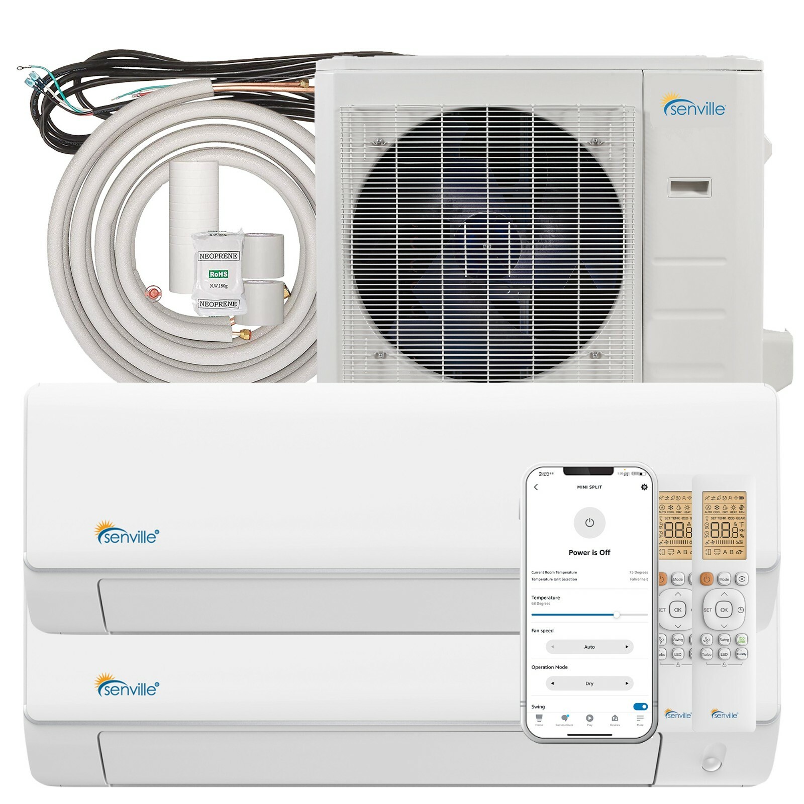 28000 BTU Dual Zone Ductless Mini Split Air Conditioner and Heat Pump 23 SEER