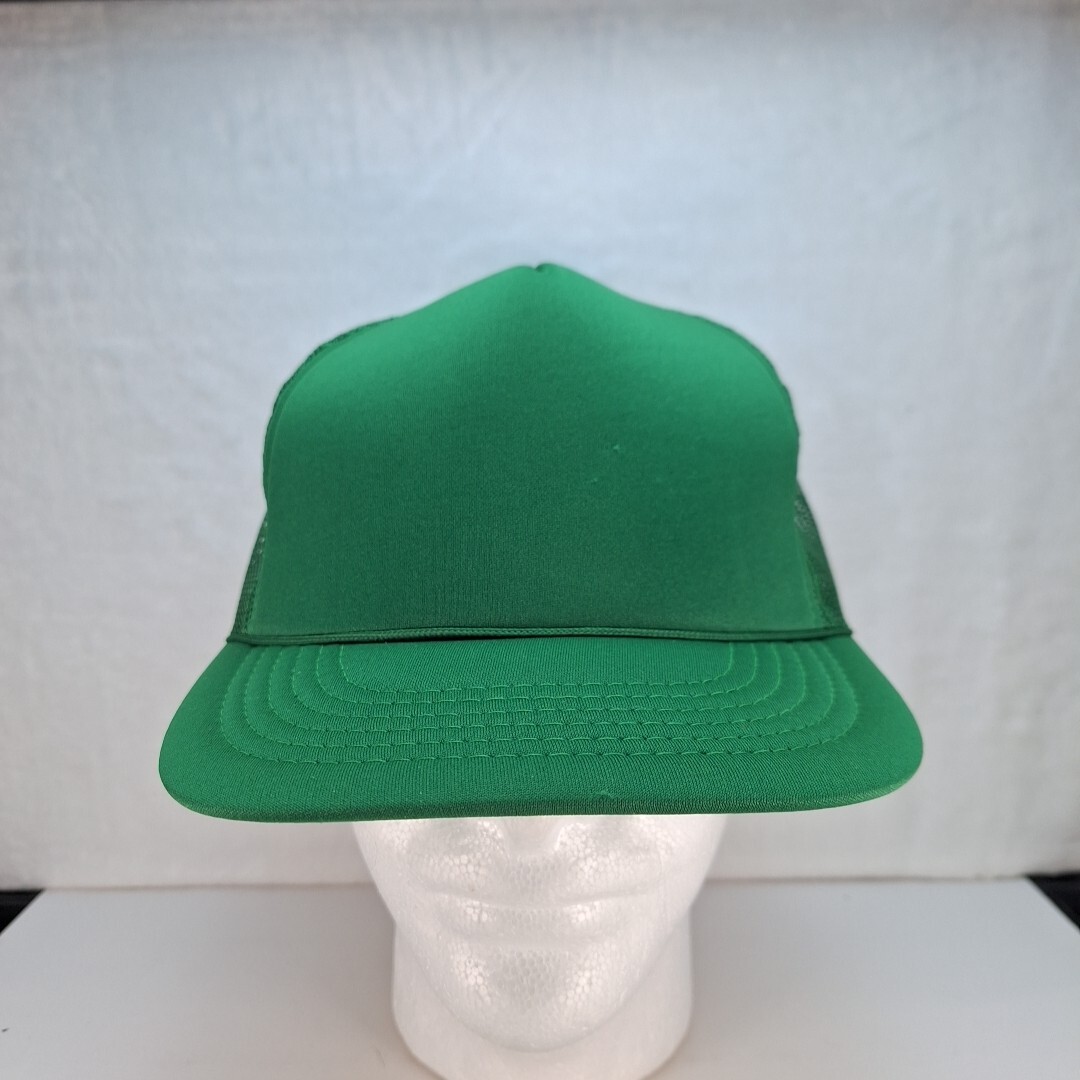 Vintage Foam Trucker Blank Hat Cap Green Mesh Snapback Youth 