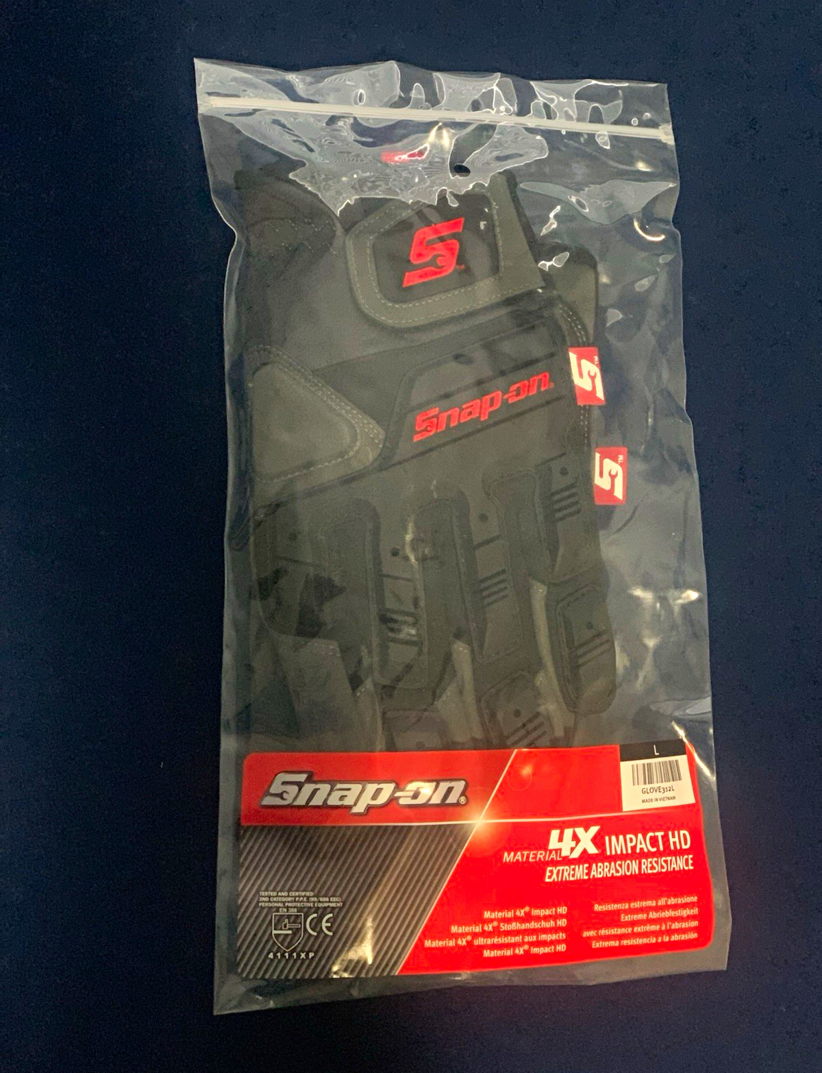 Snap-on 4X Impact HD Work Gloves Urethane/Neoprene Coating Size L GLOVE312L