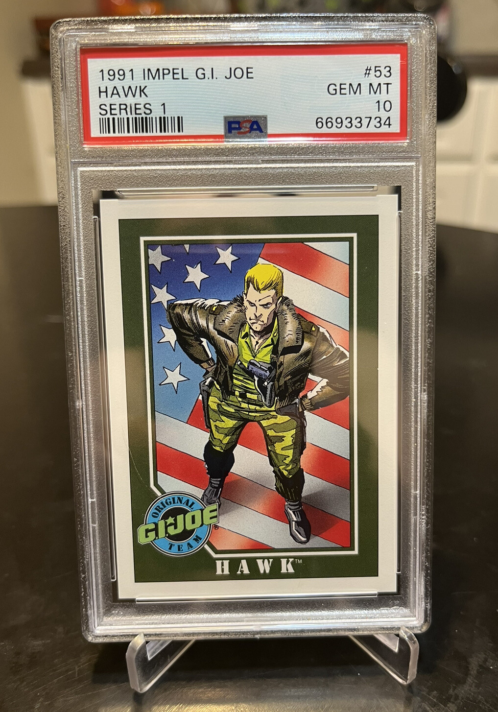 1991 IMPEL G.I. JOE - ORIGINAL TEAM SERIES 1 - HAWK #53 - PSA 10 GEM MINT