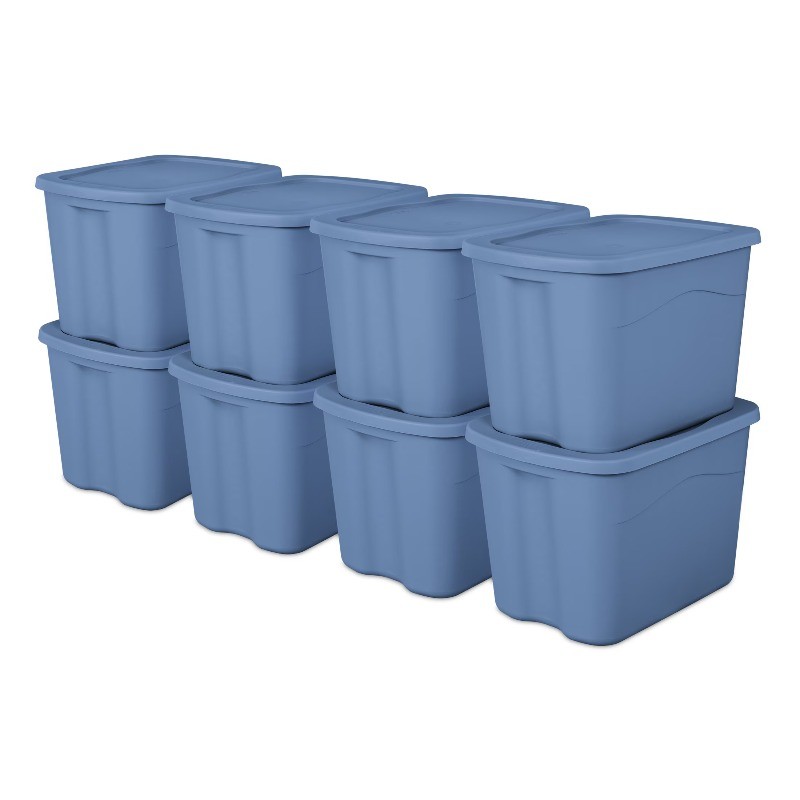 Large Storage Bin, 18 Gallon Durable Plastic Storage Tote with Snap-on Lid
