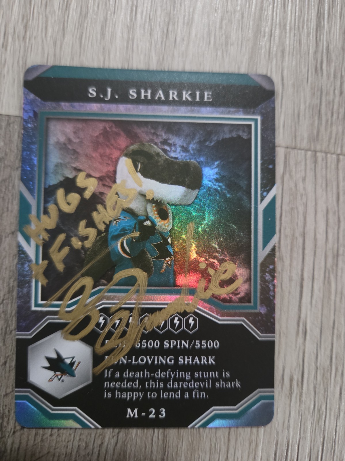 2021-22 Upper Deck MVP - Mascot Cards San Jose Sharks #M-23 Signed Card 2021-22 Upper Deck MVP - Mascot Cards San Jose Sharks #M-23 Signed Card