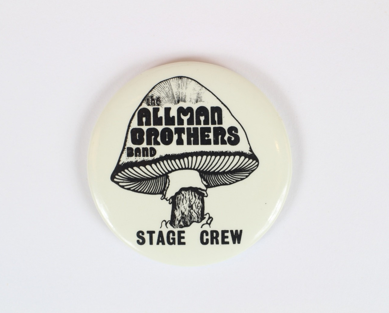 Rare 1970's The Allman Brothers Stage Crew Pinback Button Rare 1970's The Allman Brothers Stage Crew Pinback Button