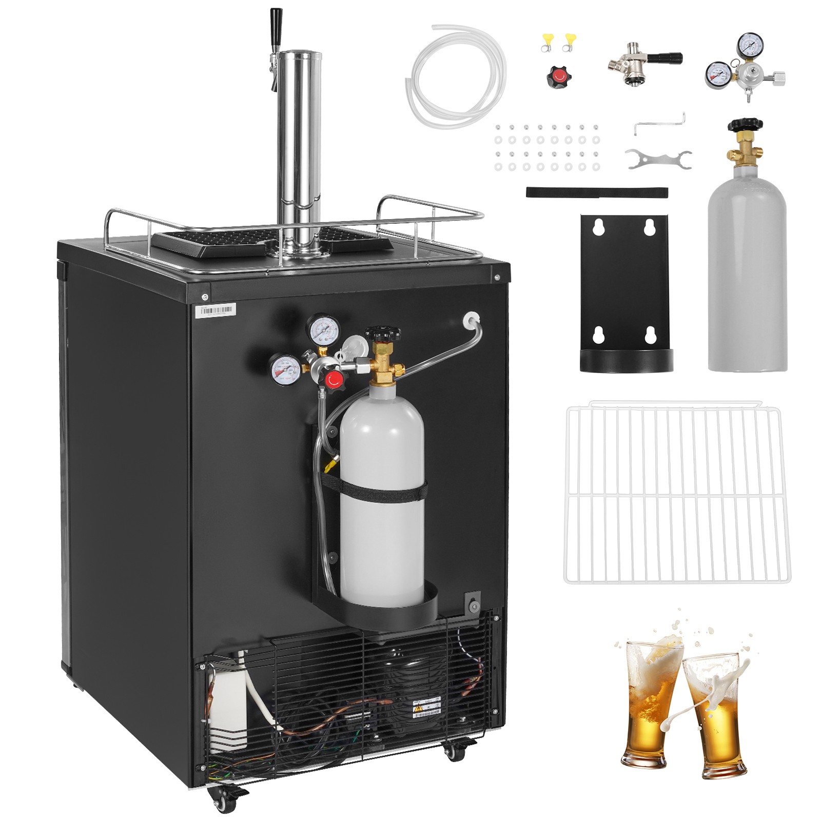 Uimoso Draft Beer Dispenser with Single Tap and Full-Size Keg Refrigerator