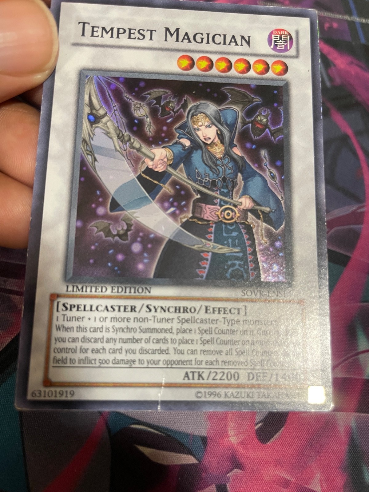 YUGIOH - TEMPEST MAGICIAN - SUPER RARE - SOVR - LIMITED EDITION - HP