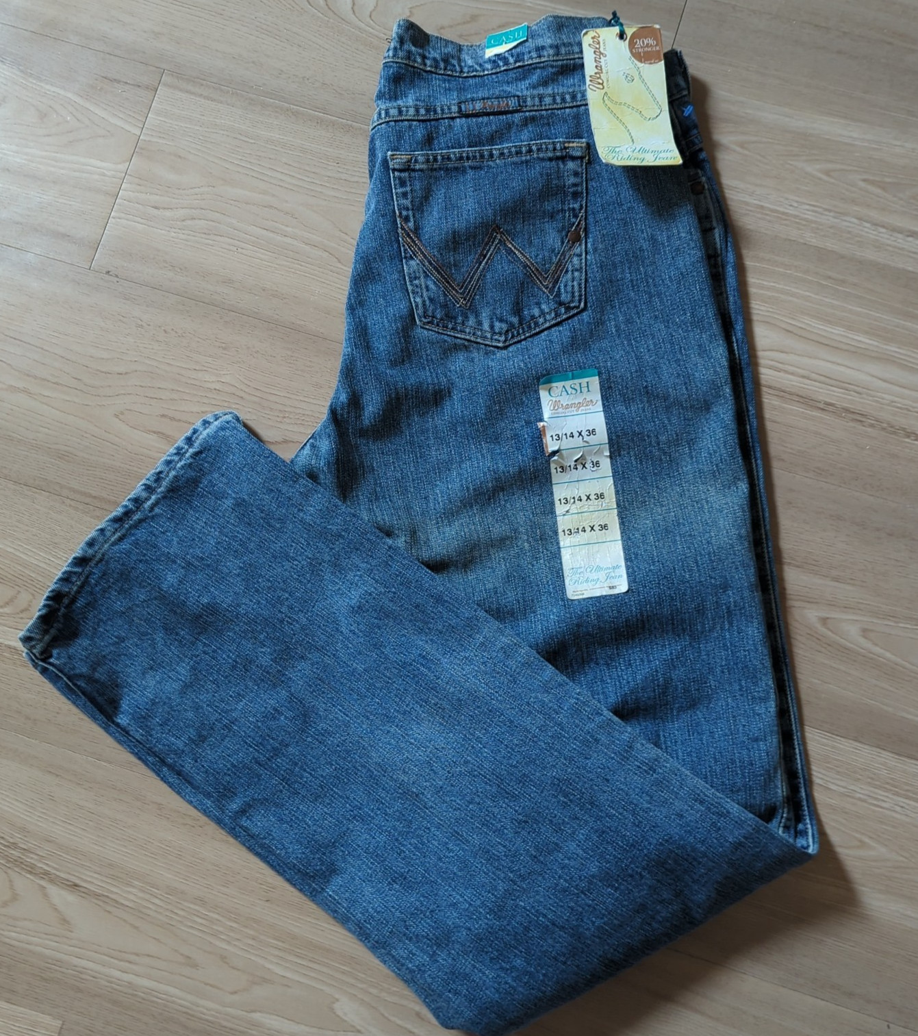 Wrangler Cash ultimate riding jeans 13/14x36 bootcut vintage NWT western-lp Wrangler Cash ultimate riding jeans 13/14x36 bootcut vintage NWT western-lp