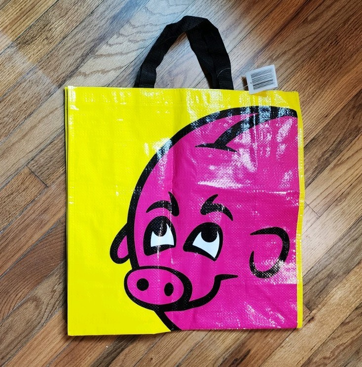 NEW ICELANDIC BONUS PINK PIG GROCERY TOTE BAG - REUSABLE WITH TAG