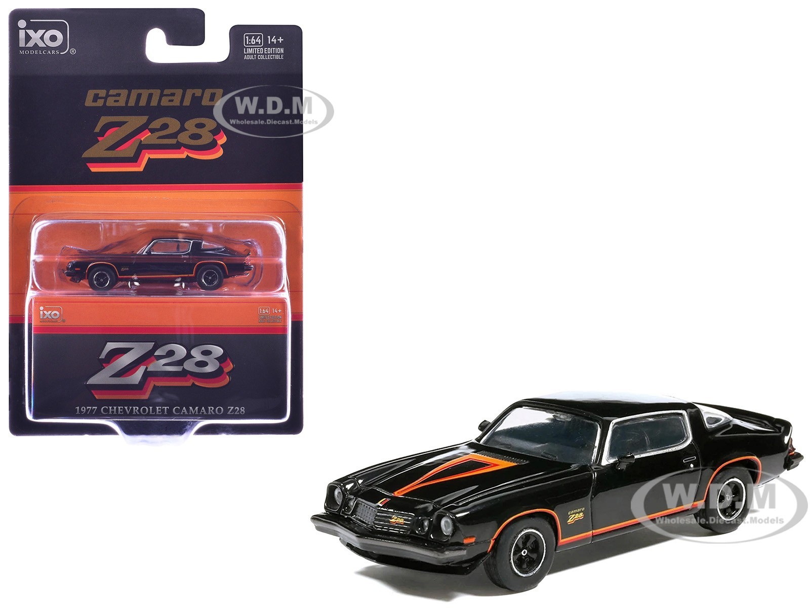 1977 CHEVROLET CAMARO Z28 BLACK 1/64 DIECAST MODEL CAR BY IXO IA64023 1977 CHEVROLET CAMARO Z28 BLACK 1/64 DIECAST MODEL CAR BY IXO IA64023