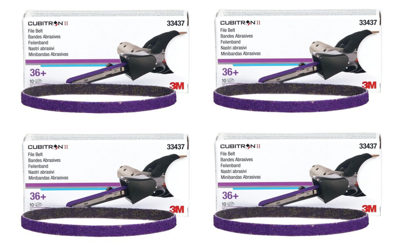 3M Cubitron II 33437 786F Series File Belt, 3/8 in W x 13 in L(3M 33437) (4 BX)