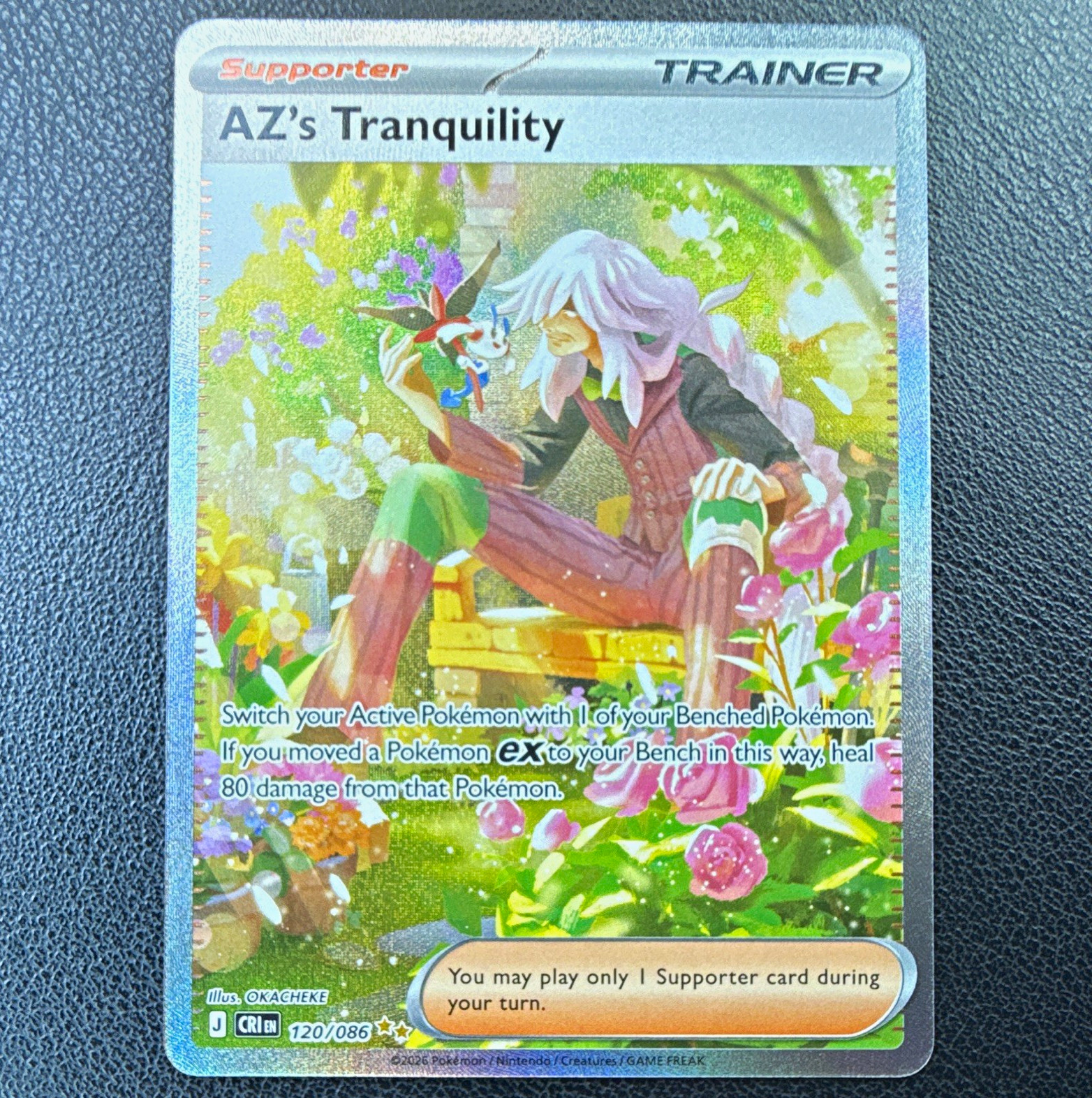 Pokemon AZ\'s Tranquility 120/086 Crimson Haze Secret Rare Full Art Foil EN 2024 Pokemon AZ\'s Tranquility 120/086 Crimson Haze Secret Rare Full Art Foil EN 2024