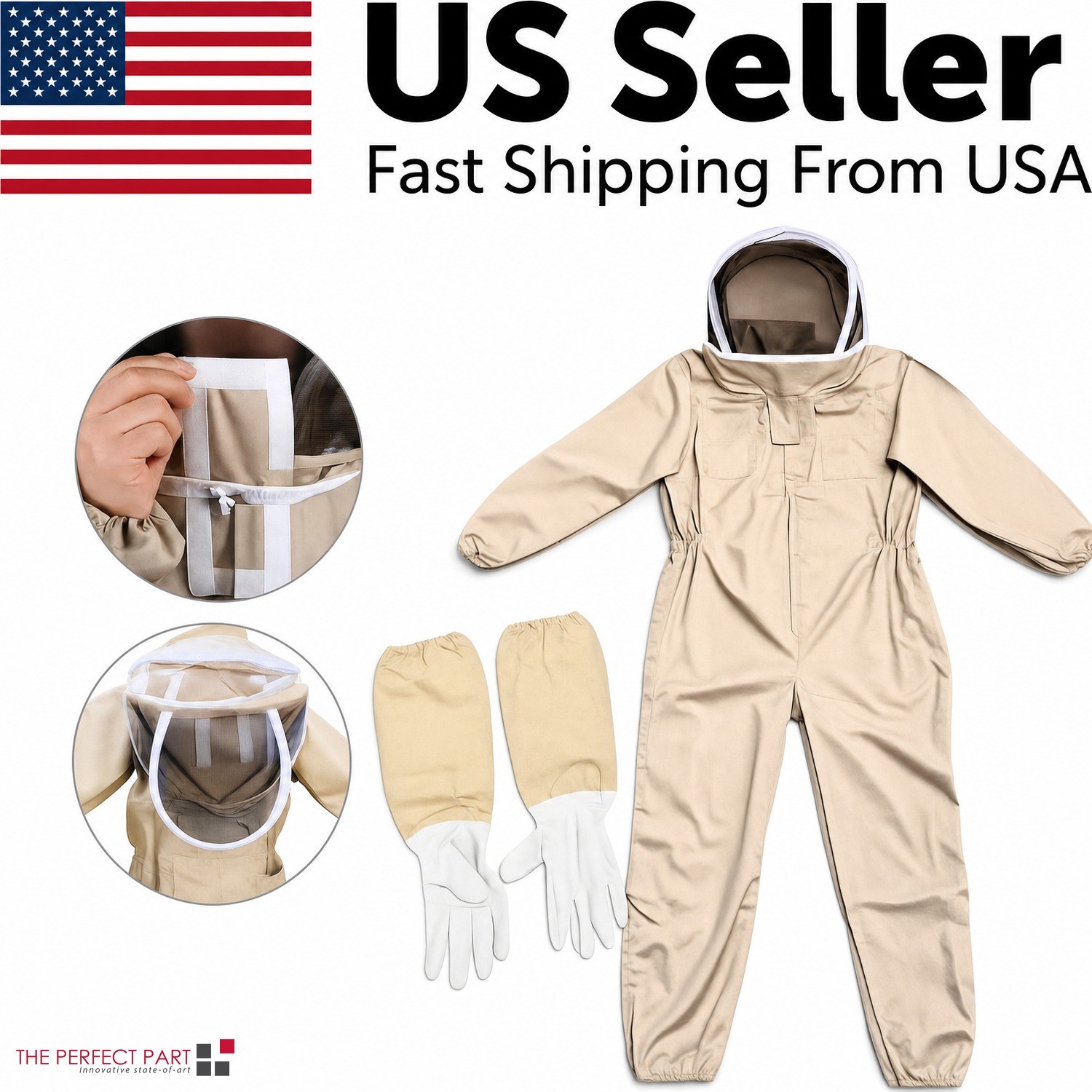 Bee Suit Men Women XL Beekeeping Protective With Glove Veil Hood For BeeKeeper Bee Suit Men Women XL Beekeeping Protective With Glove Veil Hood For BeeKeeper
