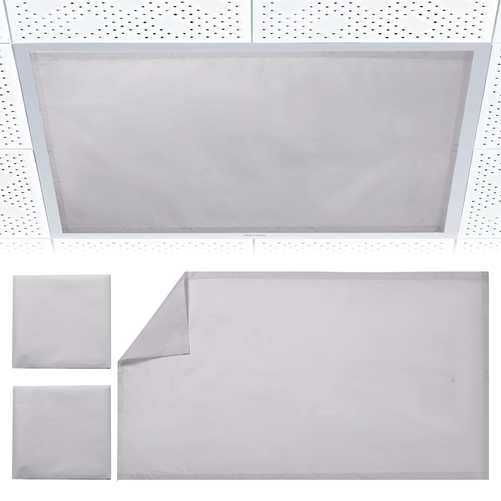 Torixqi 2pk Fluorescent Light Covers for 24 inches x 48 inches, light grey Torixqi 2pk Fluorescent Light Covers for 24 inches x 48 inches, light grey