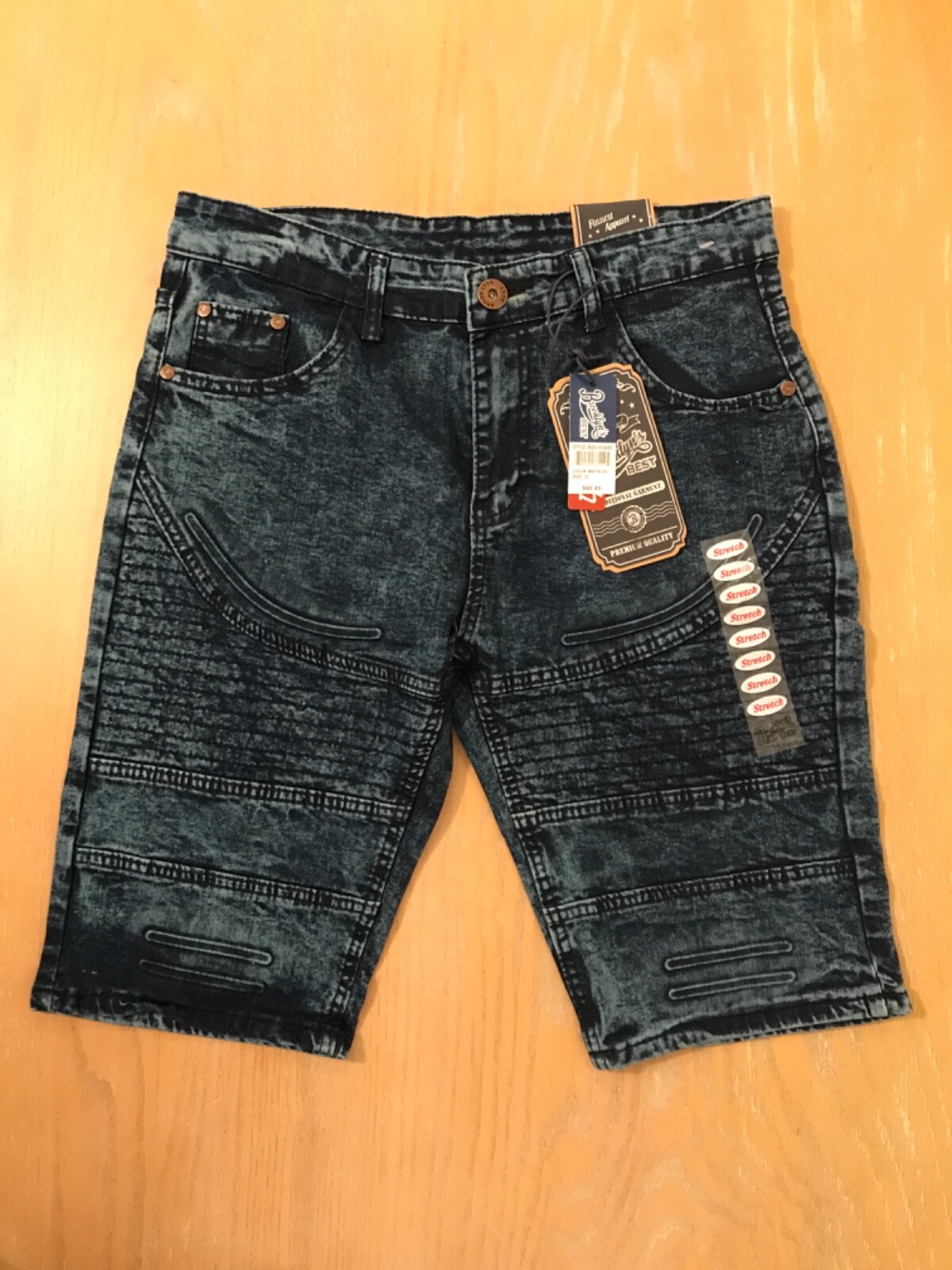 New Brooklyn\'s Best Mens Short Stretch Med Blue 5 Pocket Size 32 New Brooklyn\'s Best Mens Short Stretch Med Blue 5 Pocket Size 32