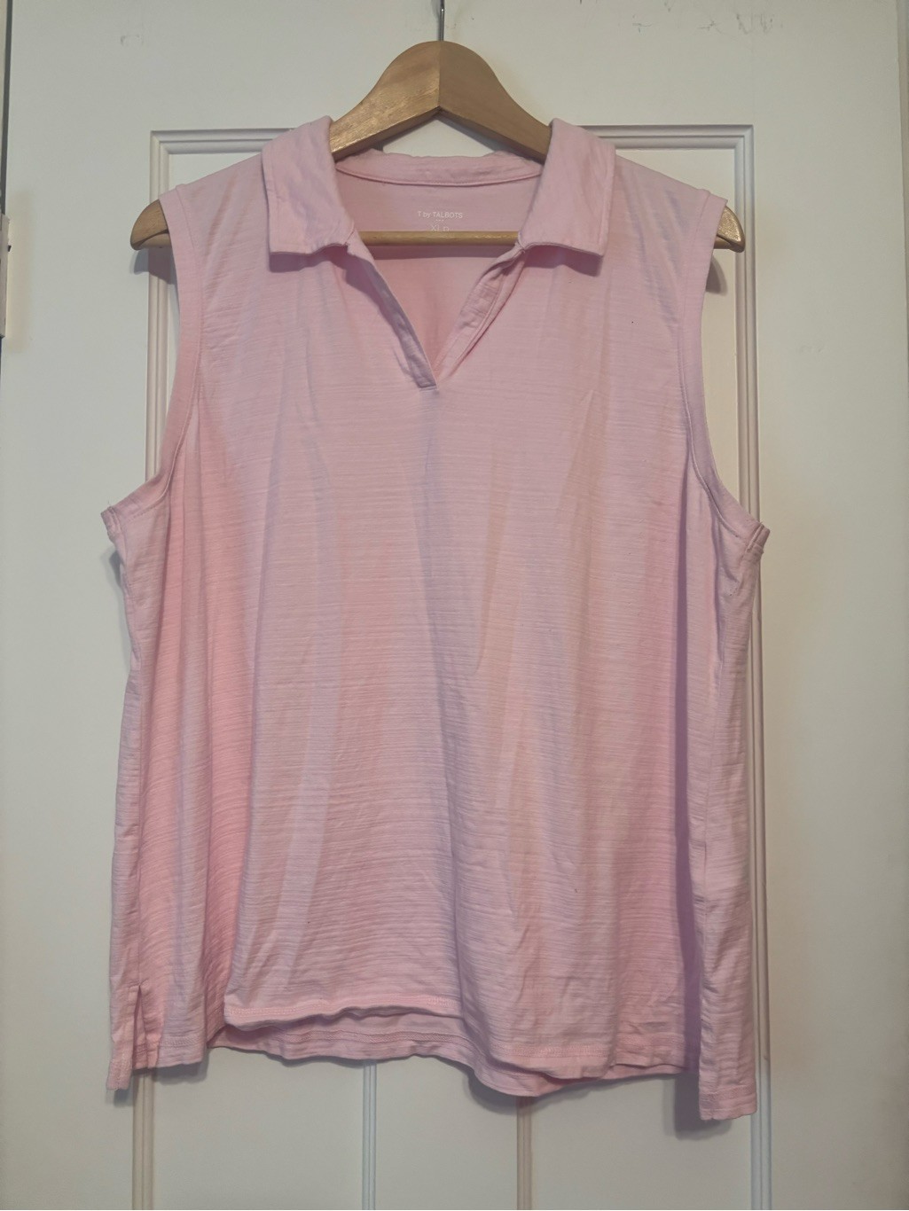 Talbots Light Pink Sleeveless Collared Tank petite XL