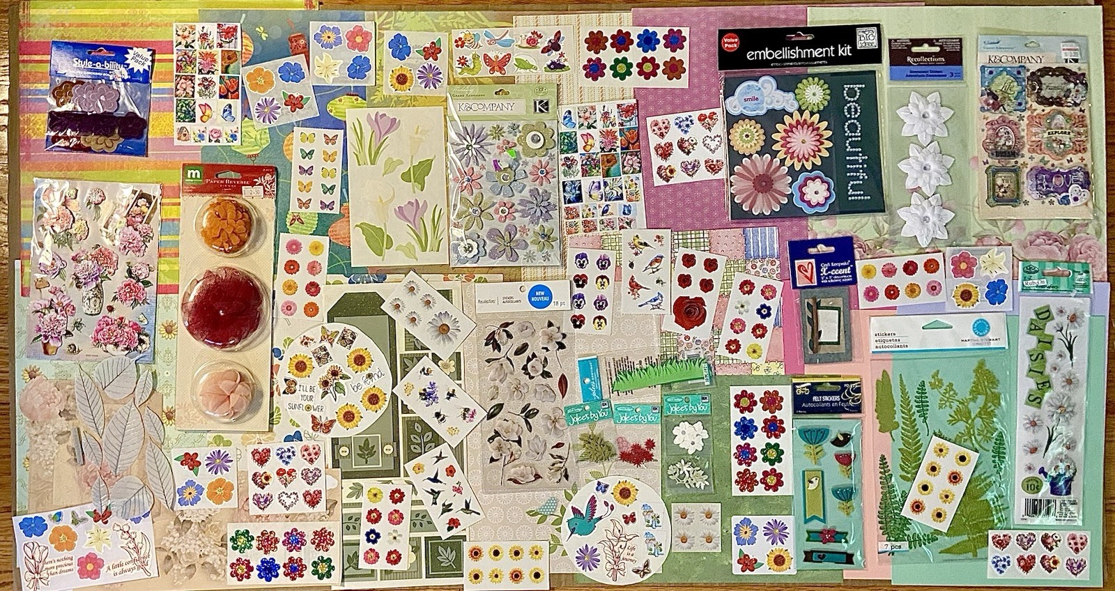 Flowers Card Making Scrapbook Stickers Paper, Etc Jolee’s Boutique MAMBI K & Co