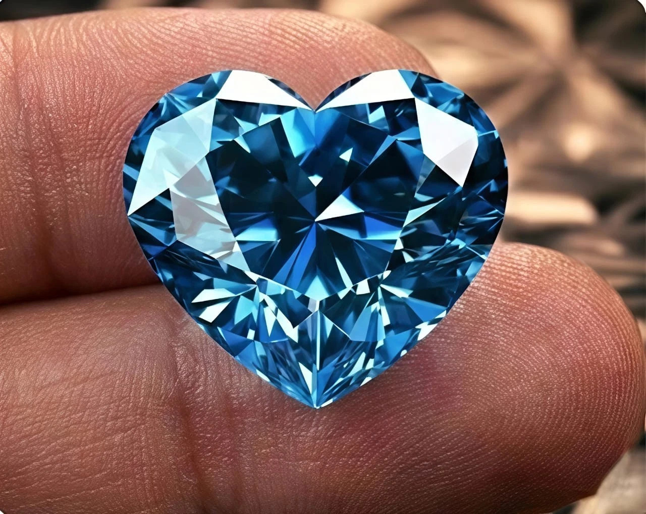 5 Ct Heart Cut, Fancy Blue Color VVS1 Lab Grown Diamond 10 MM gemstone +Gift