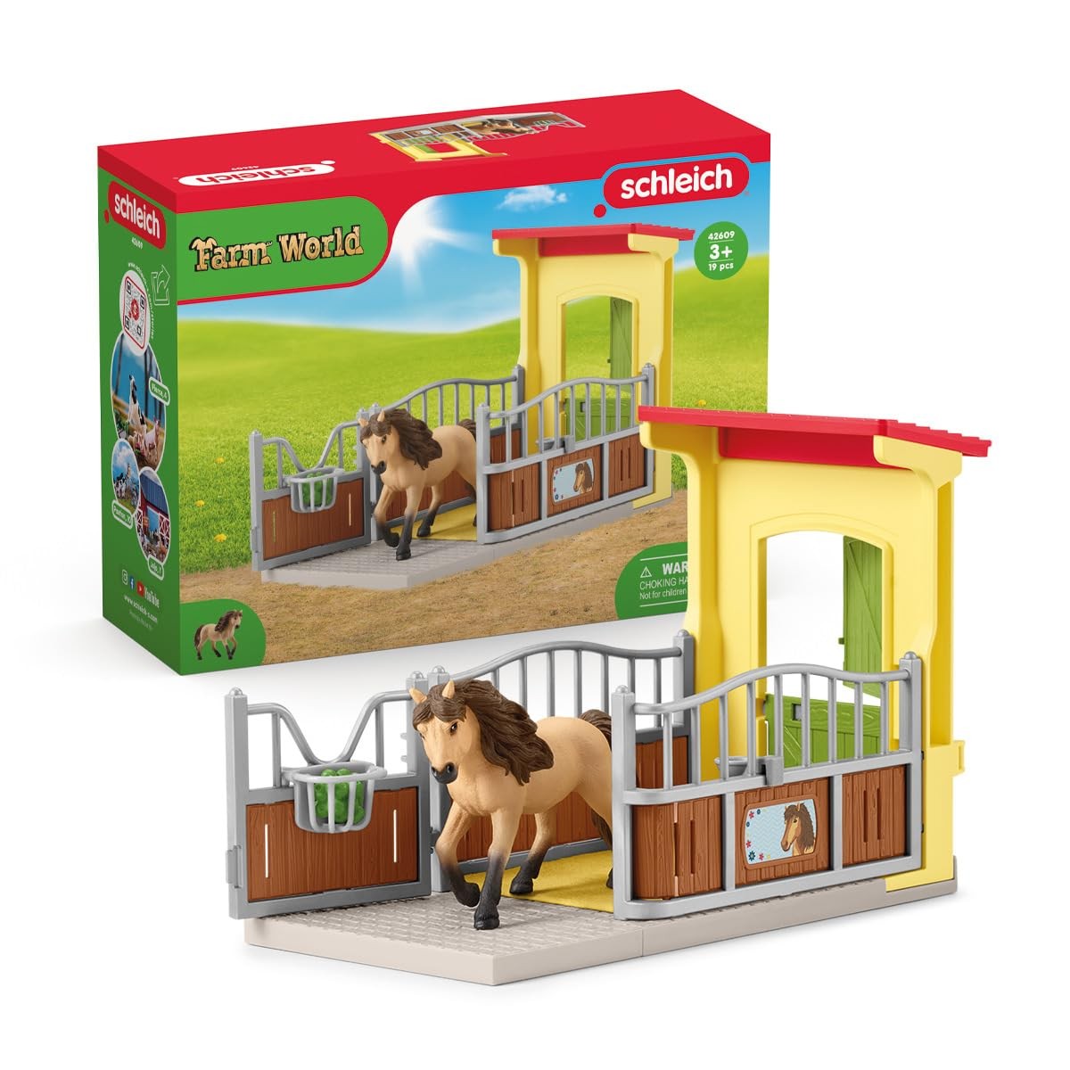 Schleich Farm World Horse Stall Set with Iceland Pony Stallion - 42609 Schleich Farm World Horse Stall Set with Iceland Pony Stallion - 42609