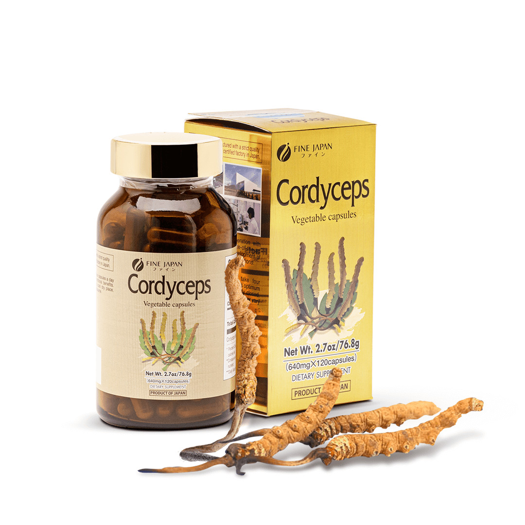 FINE JAPAN Cordyceps Mushroom 120 Capsules – Energy, Stamina, Immune Support FINE JAPAN Cordyceps Mushroom 120 Capsules – Energy, Stamina, Immune Support