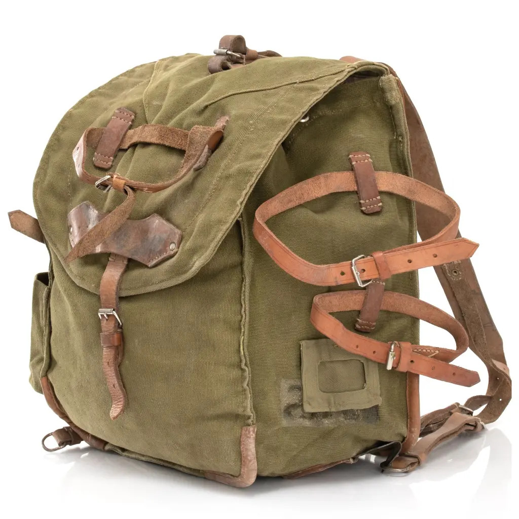 Surplus, Romanian Army Canvas Backpack, with Helmet Harness Surplus, Romanian Army Canvas Backpack, with Helmet Harness