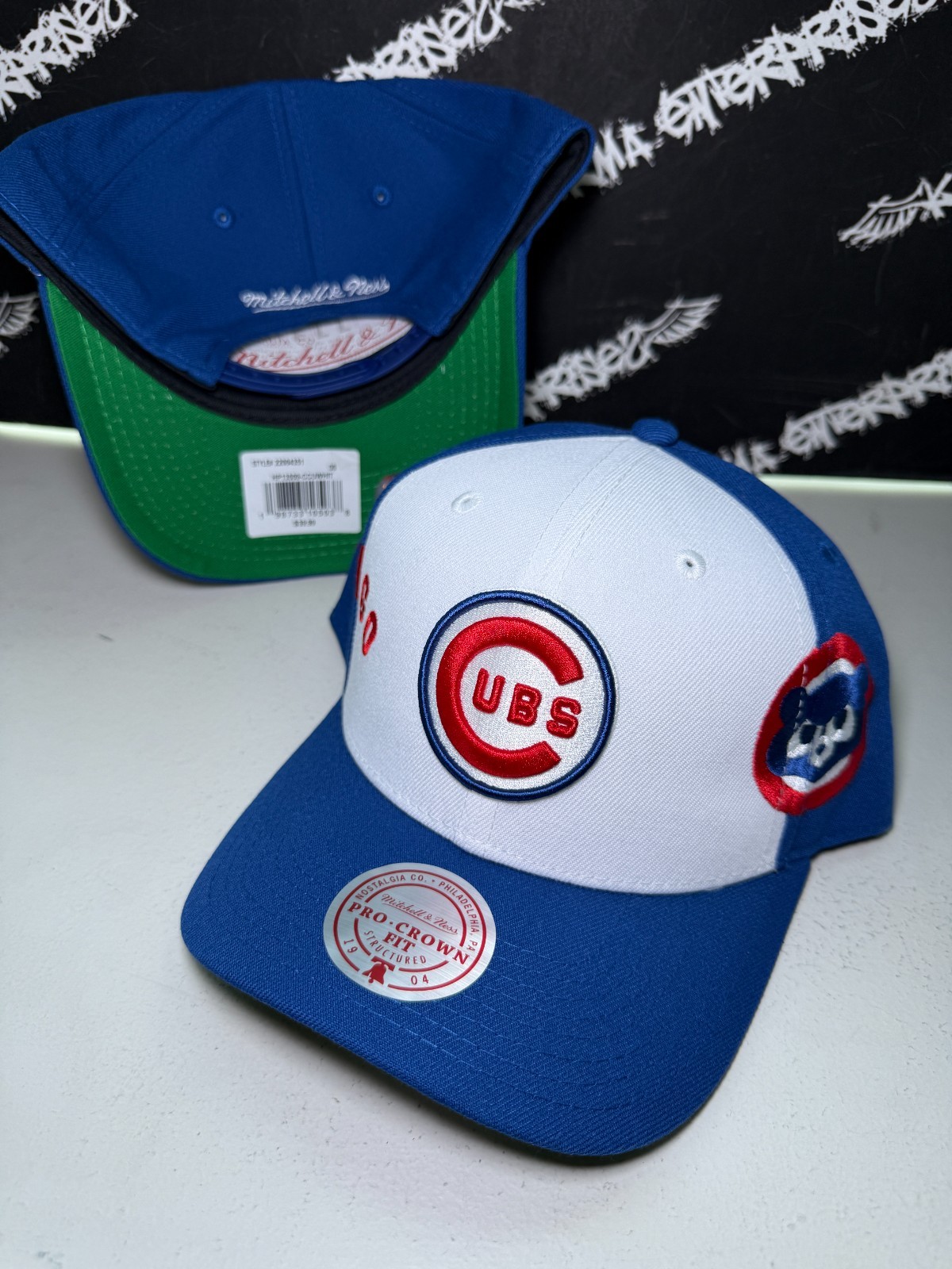NWT Mitchell & Ness Chicago Cubs Retro Overbite Pro Crown Snapback Hat NEW