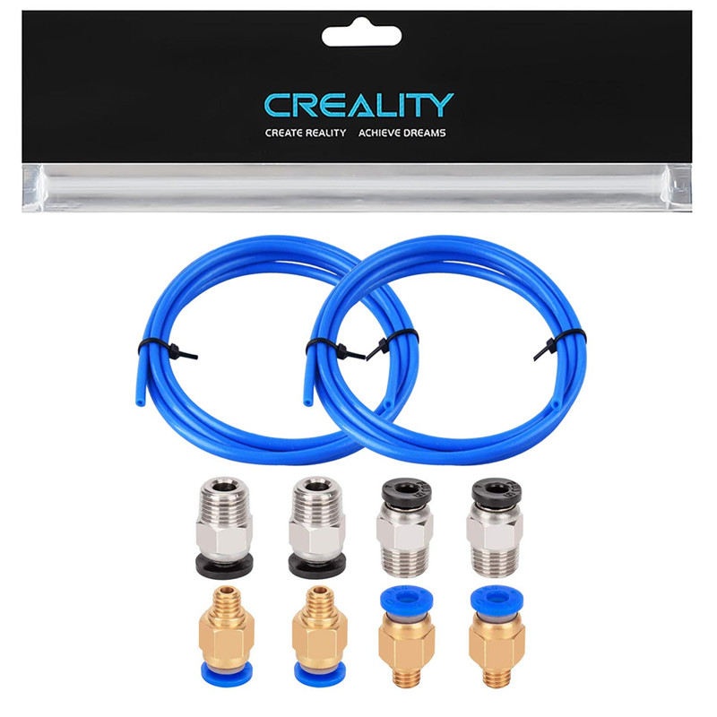 Creality PTFE Bowden Tubing 4m with 4Pcs PC4-M6+4 Pcs PC4-M10 Pneumatic Fittings