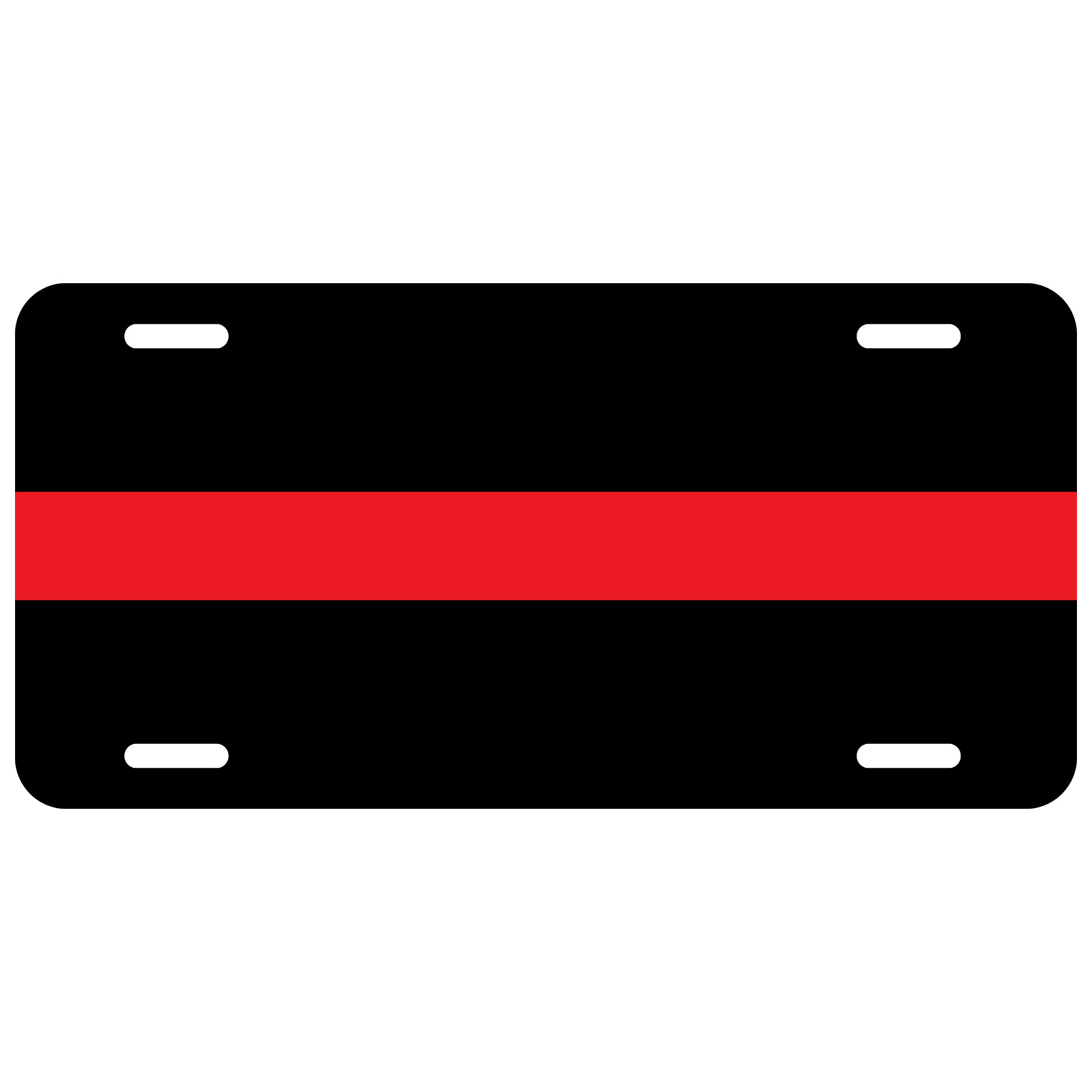 Firefighter Thin Red Line License Plate w/ Bonus Decal
