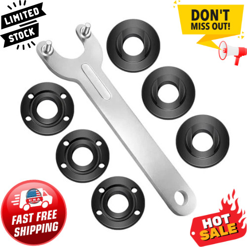 7PCS Angle Grinder Nut & Wrench Kit, Premium 5/8-11 Thread Flange Metal Lock Nut