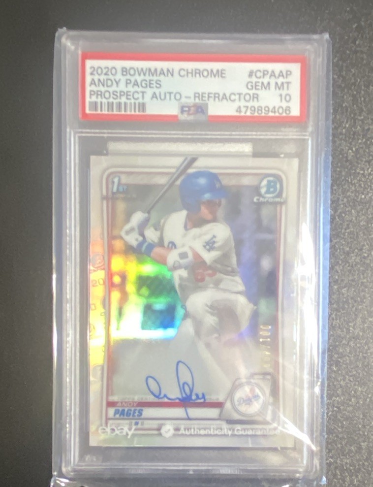 Bowman 2020 Bowman Chrome Prospect Auto Refractor Andy Pages PSA 10 FCP-AAP