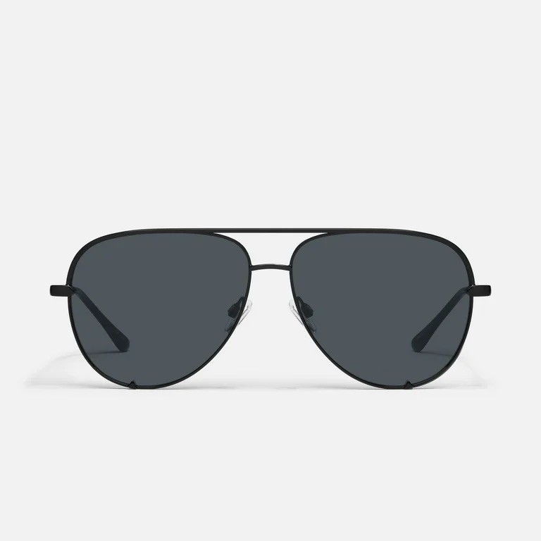 Quay Australia High Key Large Sunglasses - Black/Smoke Polarized 