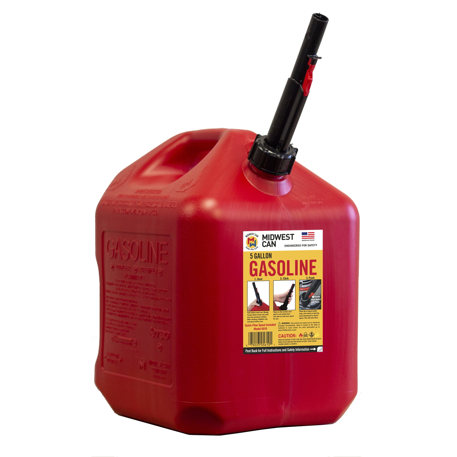 Midwest Can 5 Gallon Auto Shut off Gasoline Can, 5610-4, Red in Color Midwest Can 5 Gallon Auto Shut off Gasoline Can, 5610-4, Red in Color