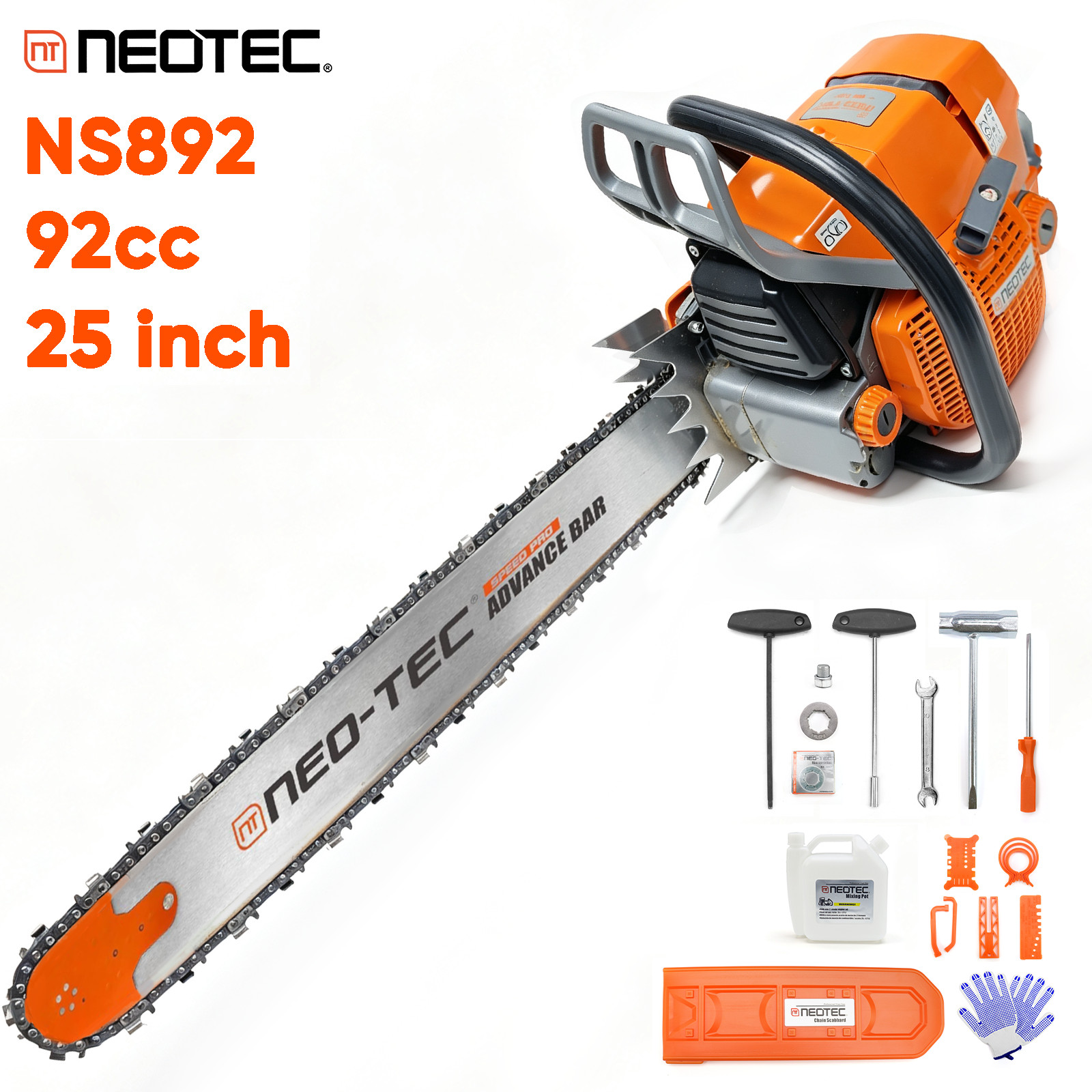 92cc Gas Pro Chainsaw with 25'' Guide Bar Chain Compatible with MS660 G660 066