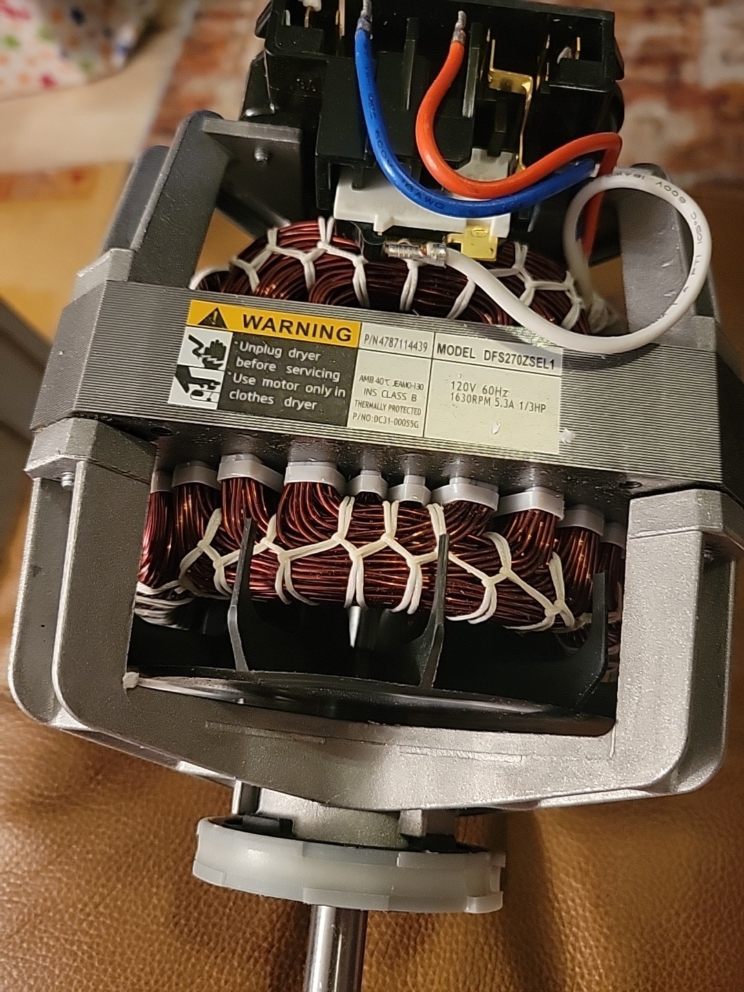 DFS270ZSEL1, DFS270ZSEL3, DC31-00055G, DC31-00055H For Samsung / Dryer Motor