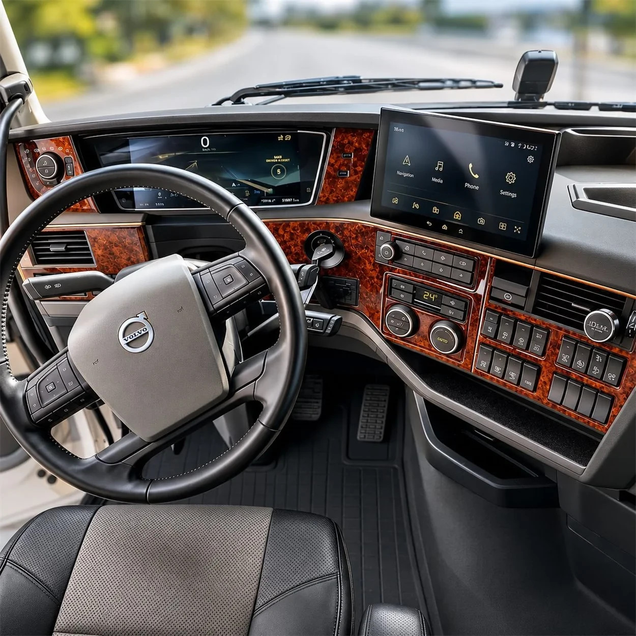 Dashboard interior root wood Volvo FH version 5 from 2020 cockpit decor