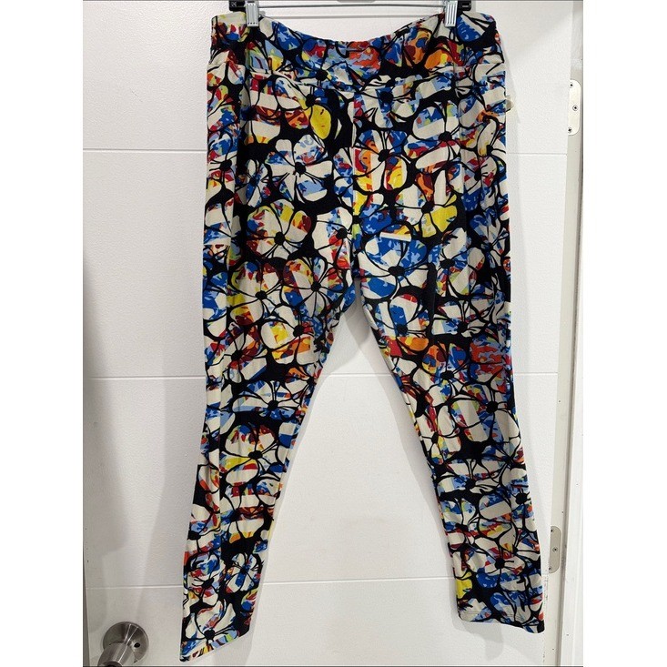 LuLaRoe Leggings Womens OS Multicolor Excellent Stained Glass Floral Abstract