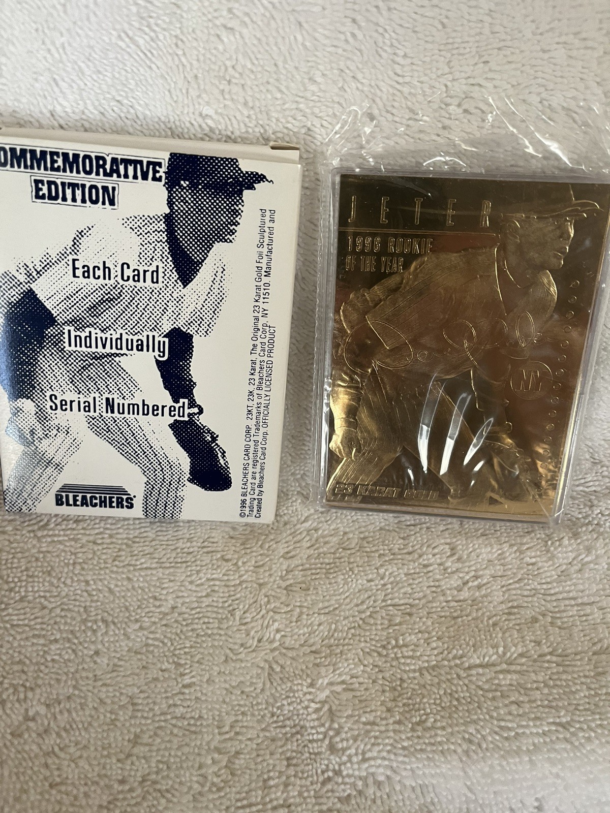 1996 Bleachers 23K Gold Derek Jeter Rookie of the Year with Box and COA.New