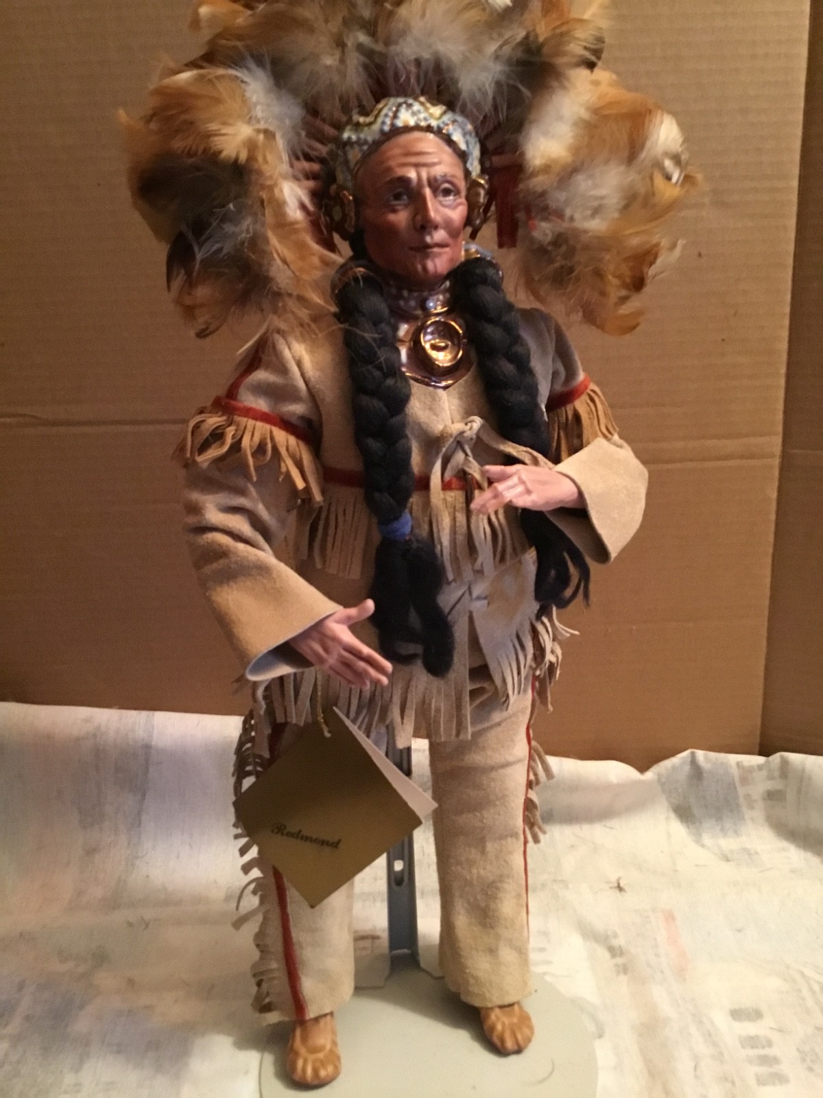 Kathy Redmond Native American OOAK Porcelain Art Sculpture  So Detailed