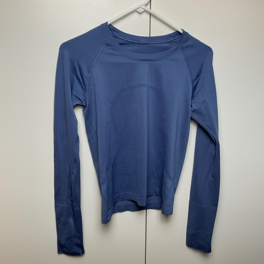 Lululemon Women Swiftly Tech Long Sleeve 2.0 Waist Length Blue 6 Running Train Lululemon Women Swiftly Tech Long Sleeve 2.0 Waist Length Blue 6 Running Train