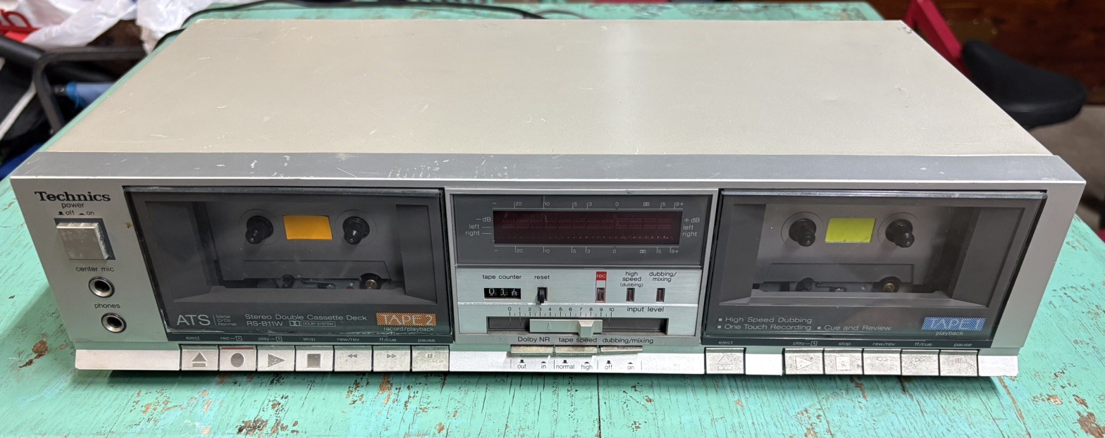 Technics RS-B11W Stereo Double Cassette Deck Player Recorder Tested Read - AS IS