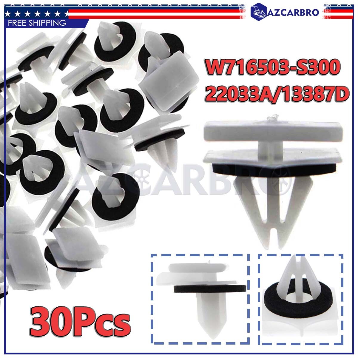 Rocker Panel Deck Lid Moulding Clips w/ Sealer For Ford FUSION MKZ 2013-On 30Pcs Rocker Panel Deck Lid Moulding Clips w/ Sealer For Ford FUSION MKZ 2013-On 30Pcs