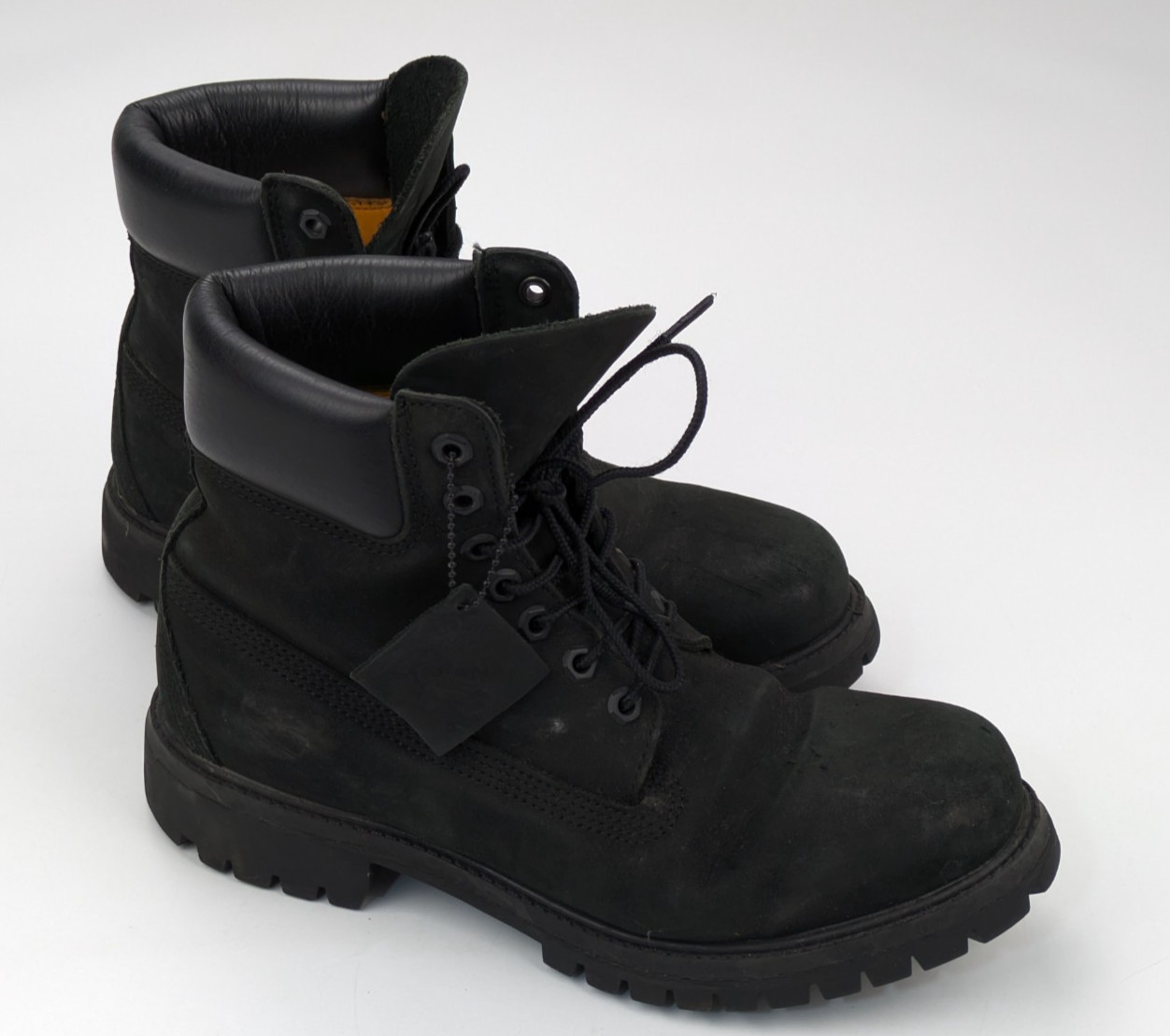 TIMBERLAND Premium Work Boot Black Nubuck Suede Leather Men\'s 8M 10073