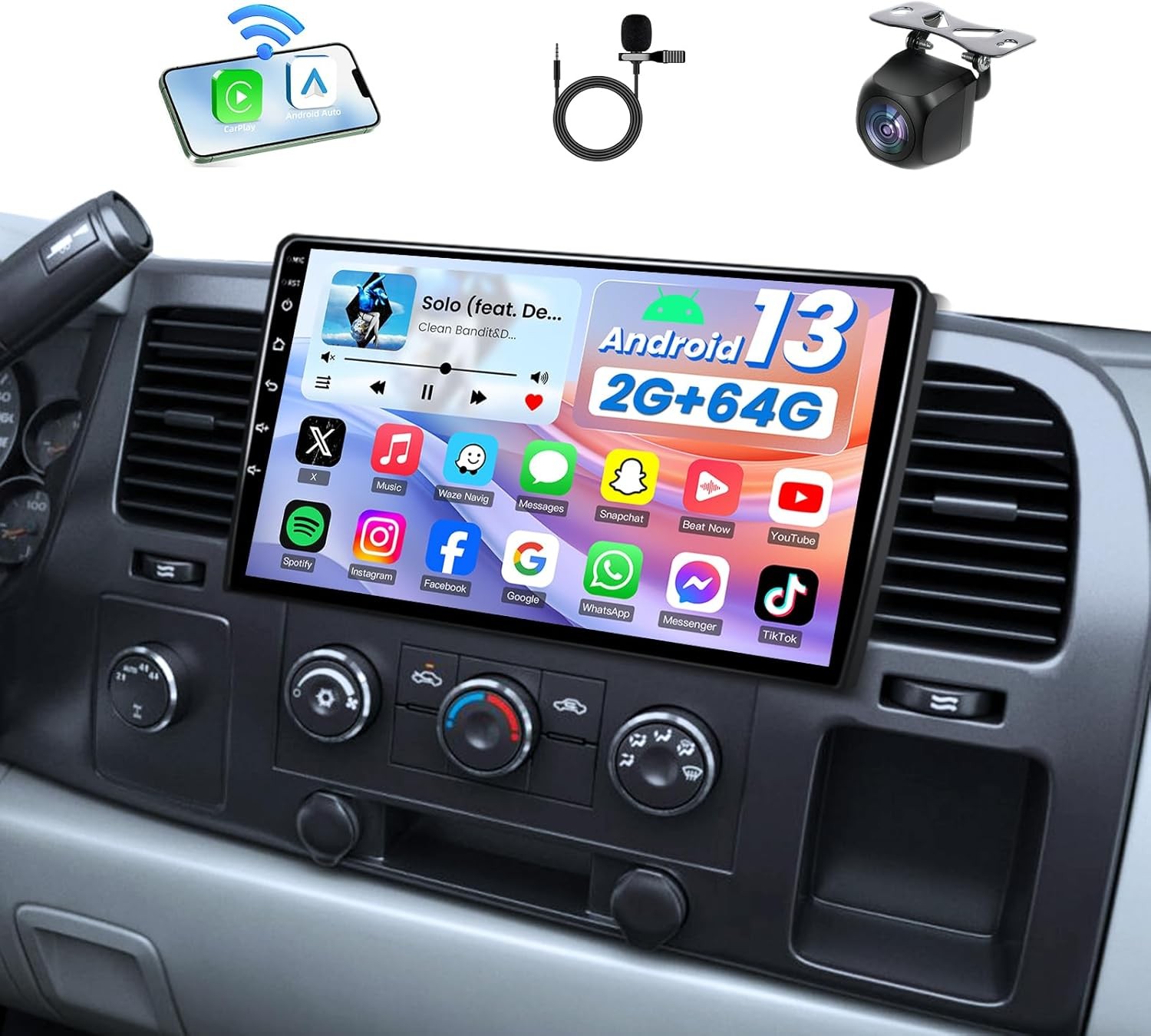 10.1\'\' For 2007-2013 Chevy Silverado GMC Sierra Carplay Stereo Radio Android 64G 10.1\'\' For 2007-2013 Chevy Silverado GMC Sierra Carplay Stereo Radio Android 64G