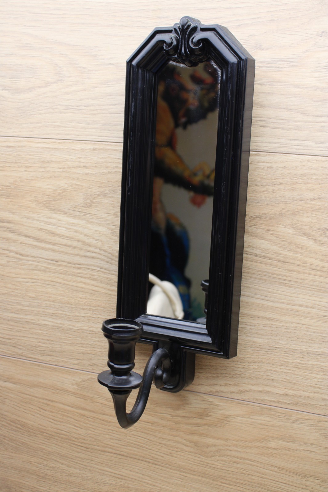 Vintage Homco Black Mirror Wall Sconce Candle Holders Set Pair Hollywood Regency Vintage Homco Black Mirror Wall Sconce Candle Holders Set Pair Hollywood Regency