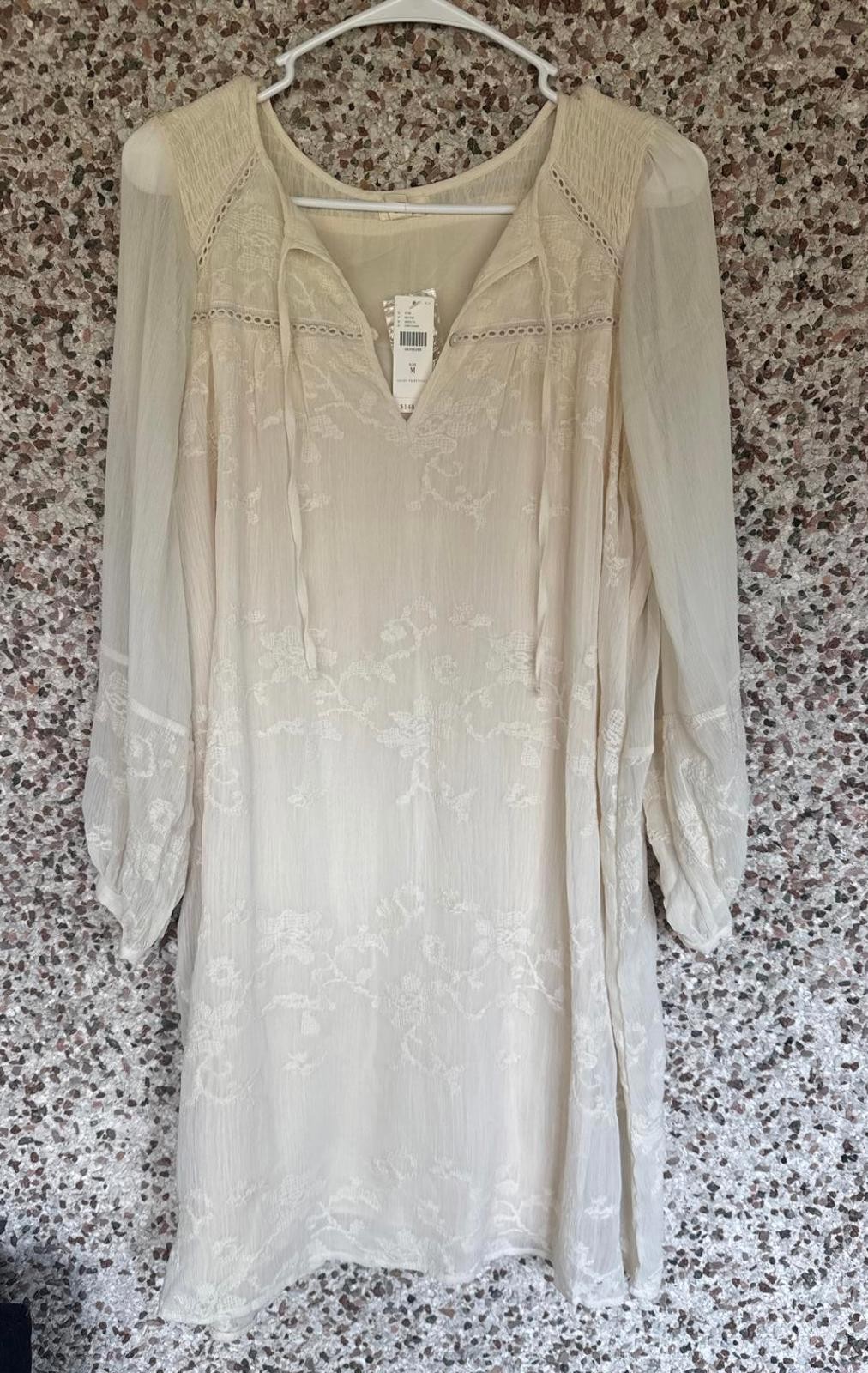 Tiny by Anthropologie Ivory Embroidered Dress – NWT Size M