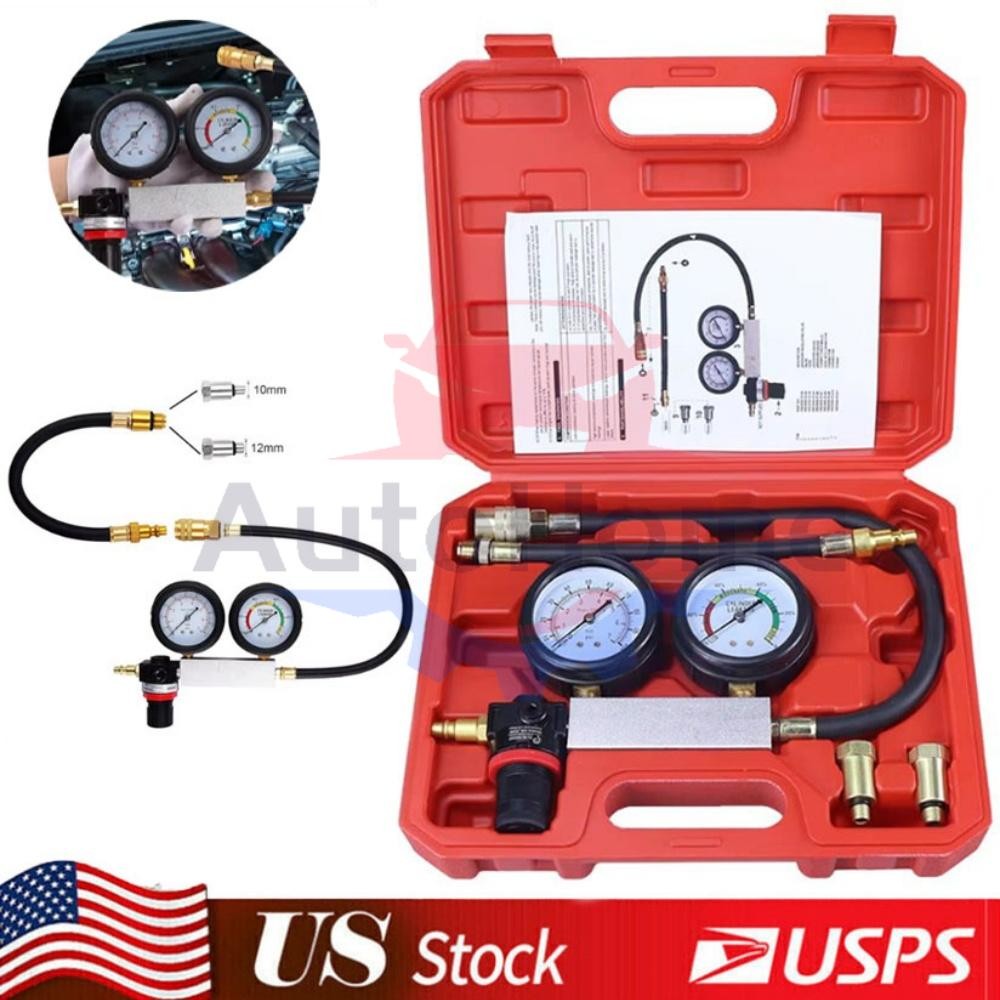 Engine Compression Diagnosis Tester Cylinder Leak Down Gauges Detector Leakage u