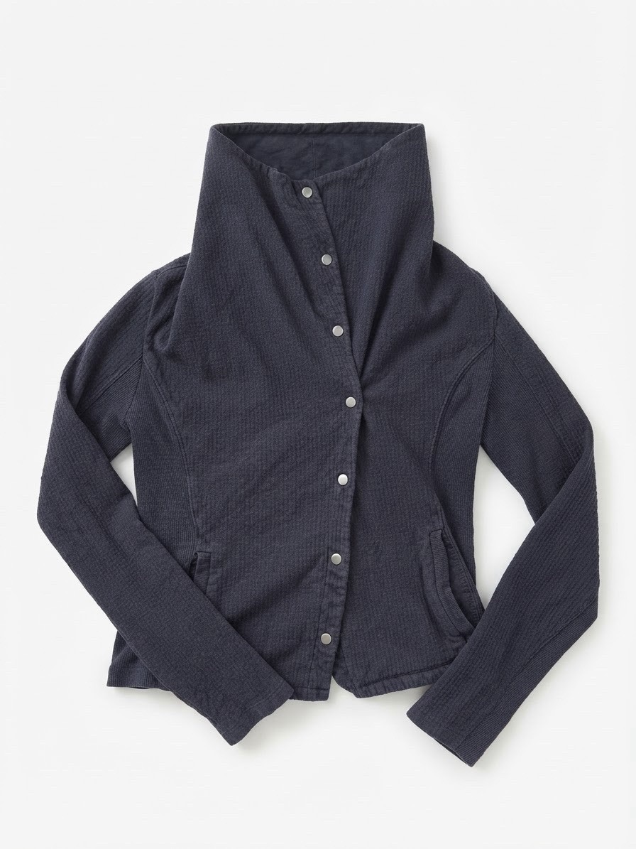 Saturday Sunday Anthropologie Blue Indigo Structured Snap Jacket XS Cotton